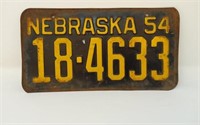 1954 Nebraska License Plate