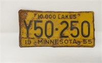1955 Minnesota License Plate - 10,000 Lakes
