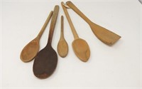 Lot of 5 Wooden Spoons