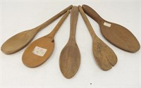 Lot of 5 Wooden Spoons