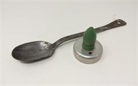 Long Handled Metal Spoon, Biscuit Cutter w/green