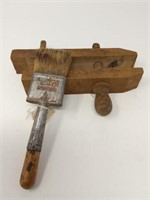 Old Wooden Clamp &  Paint Brush 2" x 7 1/2"