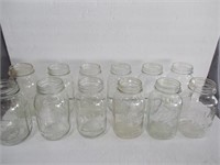 12 Regular Mouth Canning Jars
