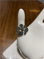Marked 925 Pretty New Marcasite size 8 silver