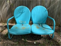 Vintage Turquoise Iron outdoor Loveseat