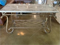 Modern Iron and Granite Sofa Table