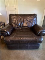 Reclining oversized Leather Chair, as is