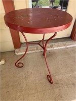 Small Painted Metal Bistro Indoor/Outdoor Table