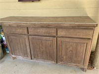 Rustic Wooden Cabinet with 3 Drawers & 3 Doors