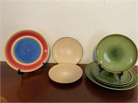 Lot of (7) Mismatched Stoneware Plates