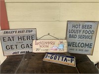 (4) Wall Decor Metal Signs