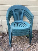 (4) Molded Plastic Stacking Patio Chairs