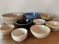 Collection of (9) Pottery Bowls of Different Sizes
