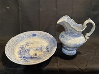 bowl and pitcher - note condition