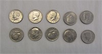 (10) 1970's Kennedy Half Dollars - Mixed Years