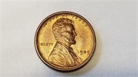 1909 VDB Lincoln Cent Wheat Penny Uncirculated Red