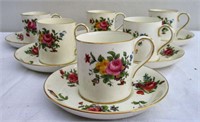 Lot of 6 Staffordshire Demitasse Cup & Saucers