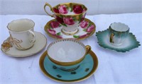 Lot of 4 Bone China Cups & Saucers
