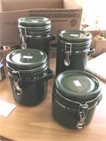FOUR PIECE GREEN CANISTER SET