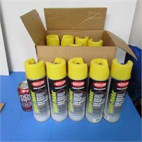 10 Cans Quick Mark Yellow  New Spray Paint