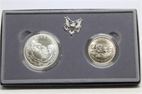 1991-d UNC Mt. Rushmore Set Silver Dollar/Clad 1/2