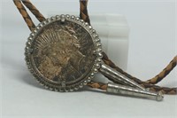 Western Bolo tie with 1923 Peace Dollar