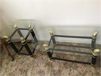 BLACK/GOLD GLASS TABLES