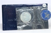 1971 UNC Ike Silver Dollar in GSA Blue Pack