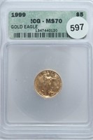 1999 $5 Gold Eagle MS70