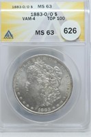 1883-o Morgan Dollar MS63 vam-4 O/O