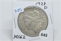 1921-d Morgan Dollar MS62