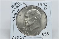 1976-d Type 1 Ike Dollar MS65 - Rare!  nice Coin!
