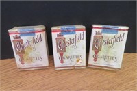 3 Packs of Vintage Chesterfield Cigarettes