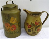 Painted Milk Can & Pitcher