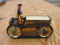 Wind up Tin Toy Tractor (driver added/seat repaird