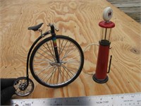 Toy Bicycle & IH 10 gal. Visible Gas Pump