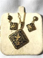 Vintage AMITA Japanese Necklace and Earrings
