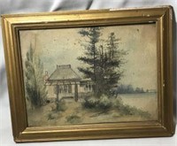 Antique Watercolor Painting 10x8