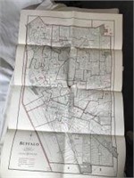 Vintage Buffalo NY Maps 1960 35x22 2 maps