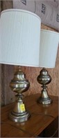 two Table Lamps, Brass look