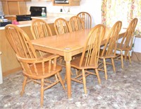 Oak Dining Table with 8 Matching Chair - 2 of the