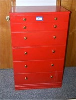 Small Dresser - Painted Red - Measures 43 1/4T x