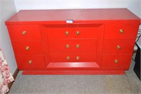 Dresser - Painted Red - Measures 31 1/2T x 5ft. L