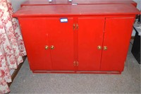 Red Cabinet - Measures 33T x 51L x 14 Deep