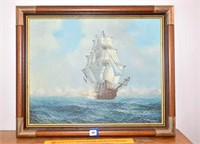 Oil Painting - Ship - by S. Irwin