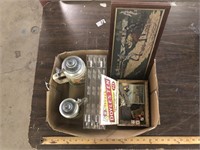 STEINS, CIGAR BOX, AND MISC