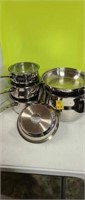 11 Classic Pots and Pans Set, Stainless steel,