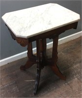 VTG. MARBLE TOP END TABLE