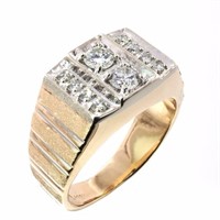 14kt Gold Men's .66 Ct Diamond Ring