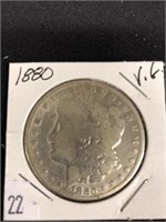 1880 Morgan Silver Dollar, V.g.